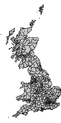 Map showing GB Districts 1991 boundaries