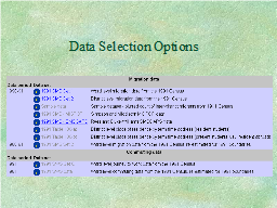 Data Selection Options