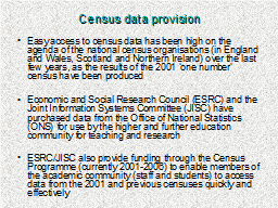 Census data provision