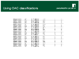 Using OAC classifications
