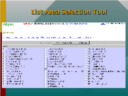 List Area Selection Tool