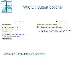 WICID: Output options