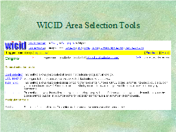 WICID Area Selection Tools