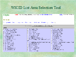 WICID List Area Selection Tool