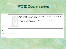 WICID Data extraction