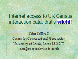 Internet access to UK Census interaction data: that's WICID!