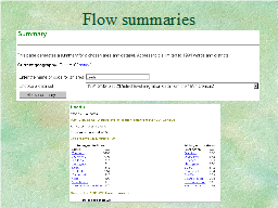 Flow summaries