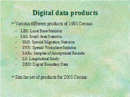 Digital data products