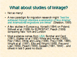 What about studies of linkage?