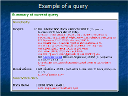 Example of a query