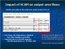 Impact of SCAM on output area flows