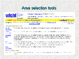 Area selection tools 