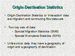 Origin-Destination Statistics