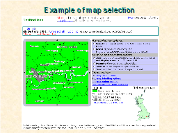 Example of map selection
