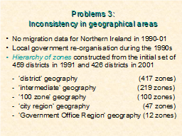 Problems 3: Inconsistency in geographical areas
