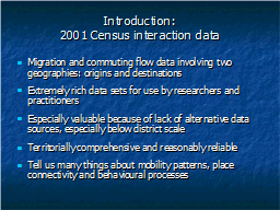 Introduction: 2001 Census interaction data