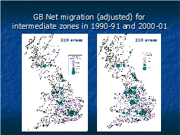 GB Net migration (adjusted) for intermediate zones in 1990-91 and 2000-01