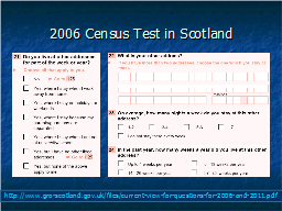 2006 Census Test in Scotland