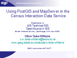 Using PostGIS and MapServer in the  Census Interaction Data Service