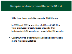 Samples of Anonymised Records (SARs)