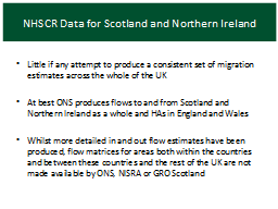 NHSCR Data for Scotland and Northern Ireland