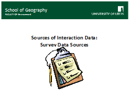 Sources of Interaction Data: Survey Data Sources