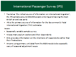 International Passenger Survey (IPS)
