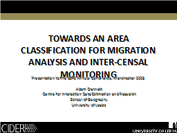 Towards an area classification for migration analysis and inter-censal monitoring