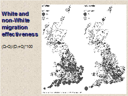 White and non-White migration effectiveness  (Di-Oi)/(Di+Oi)*100 