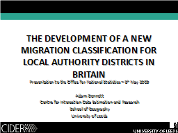 The development of a new migration classification for local authority districts in Britain