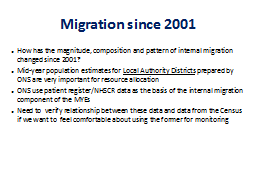 Migration since 2001