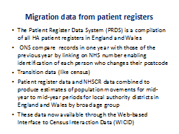 Migration data from patient registers