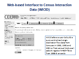 Web-based Interface to Census Interaction Data (WICID)