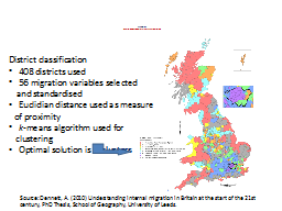 Example 2: 
Migration-based District Classification for GB
