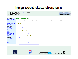 Improved data divisions