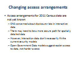 Changing access arrangements