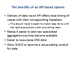 The benefits of an API based system