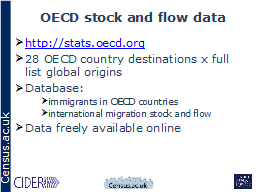 OECD stock and flow data