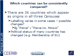 Which countries can be consistently compared?