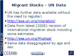Migrant Stocks – UN Data