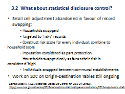 3.2  What about statistical disclosure control?