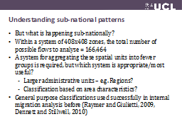 Understanding sub-national patterns