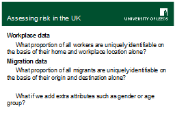 Assessing risk in the UK
