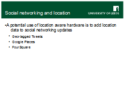 Social networking and location